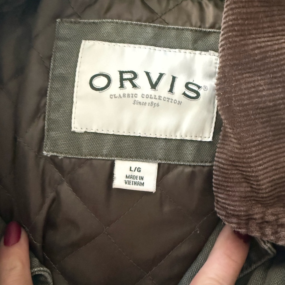 Orvis Men's Green Chore Jacket with Brown Corduroy Accents EUC 0053 - Picture 4 of 8